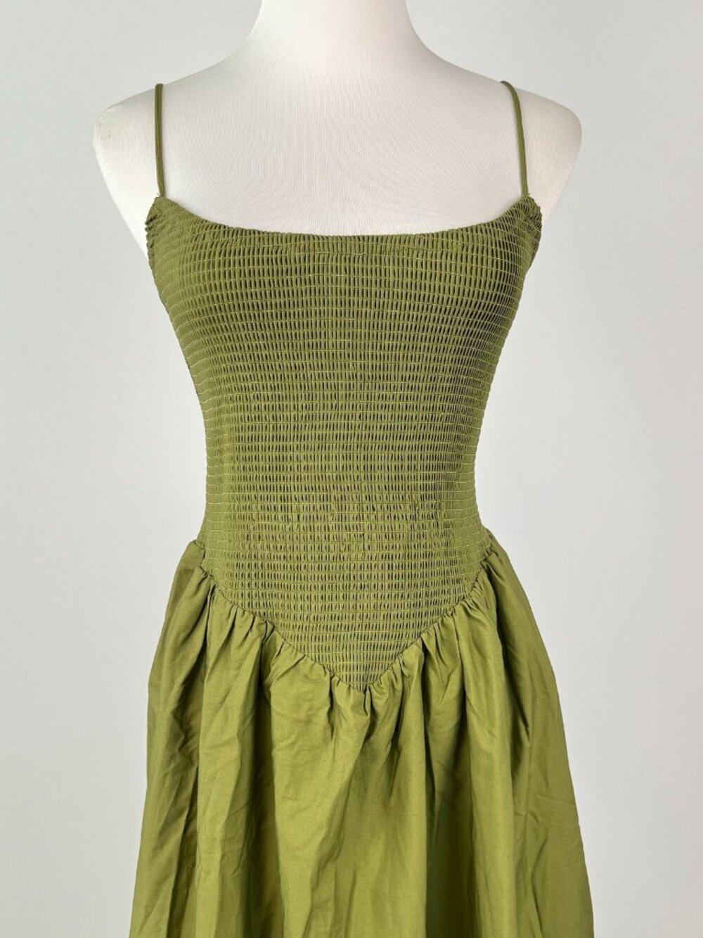 NWOT Farm Rio Cotton Green Sleeveless Midi Dress Size L - Picture 6 of 16